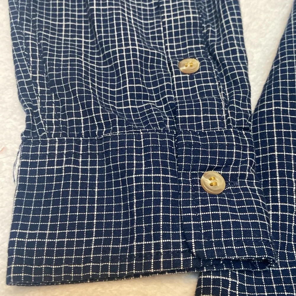 BRIDGE & BURN Slim Fit Size XXL Button Down Shirt Navy & White